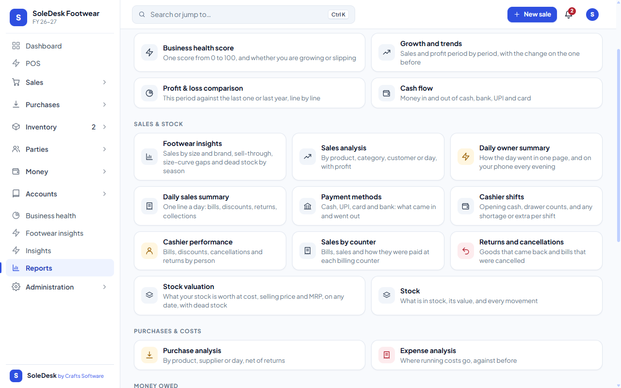 SoleDesk — An Intelligent POS & ERP System for Footwear Businesses — screenshot 5