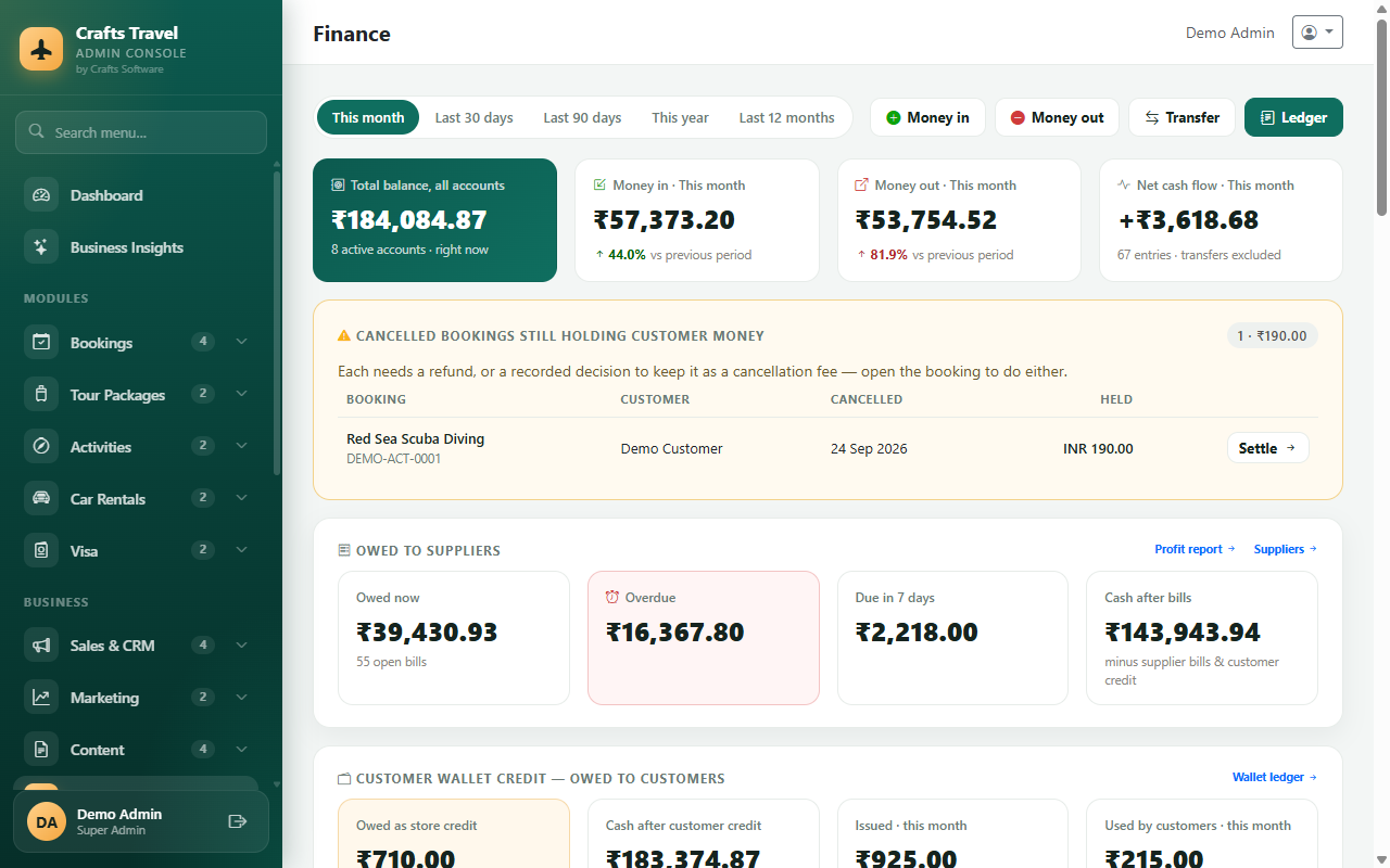 Crafts Travel Portal – Complete Tours & Travels Booking System Packages, Visa, Cars, Activities — screenshot 2