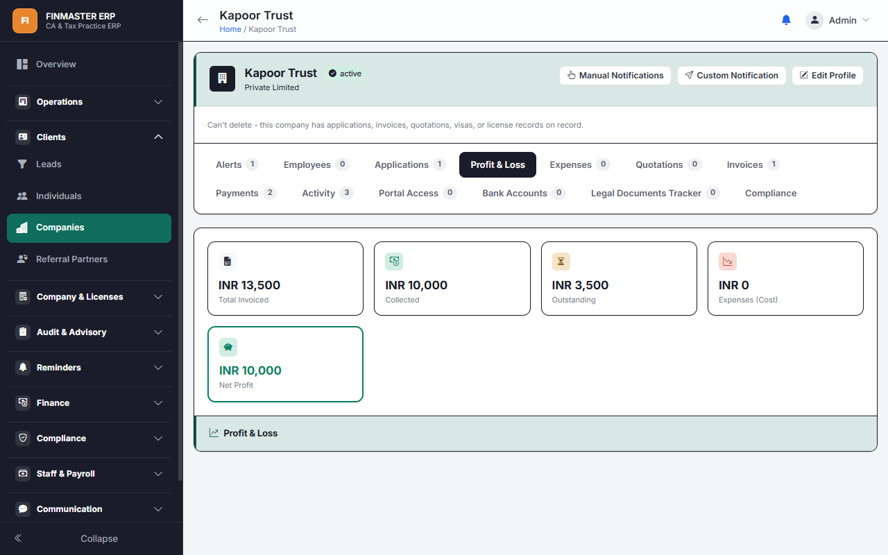 FinMaster ERP — Complete CA & Tax Practice Management Software — screenshot 5