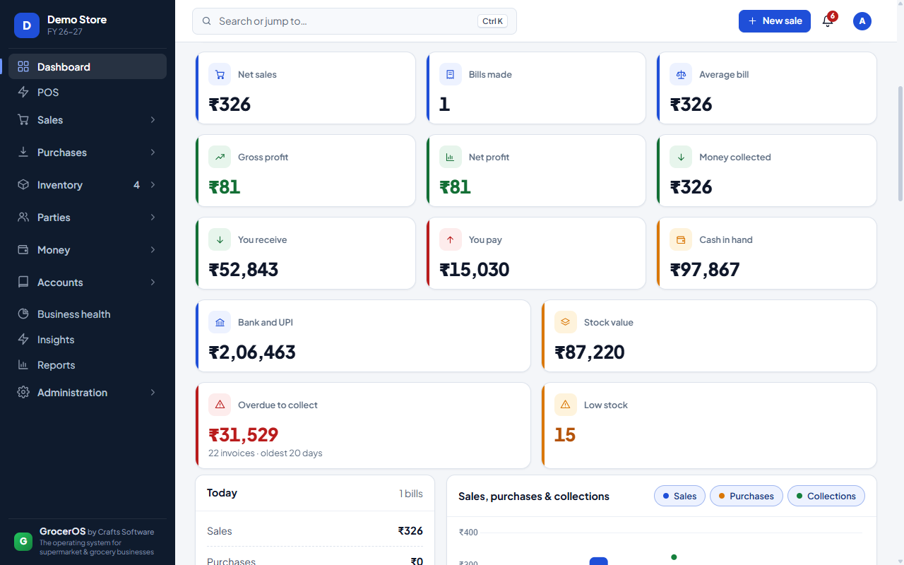 Grocer OS – Smart Supermarket & Grocery ERP with Business Insights — screenshot 3