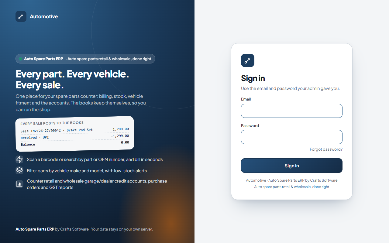 Automotive Spare Parts ERP | Inventory, POS & Business Intelligence — screenshot 3