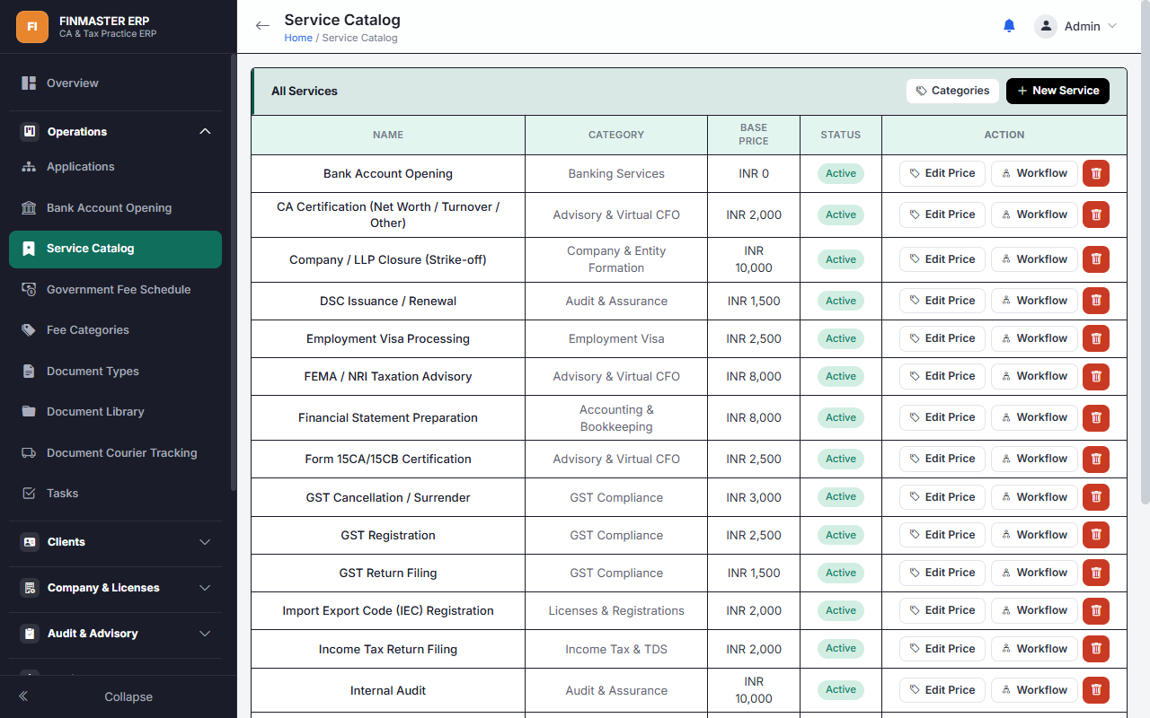 FinMaster ERP — Complete CA & Tax Practice Management Software — screenshot 3