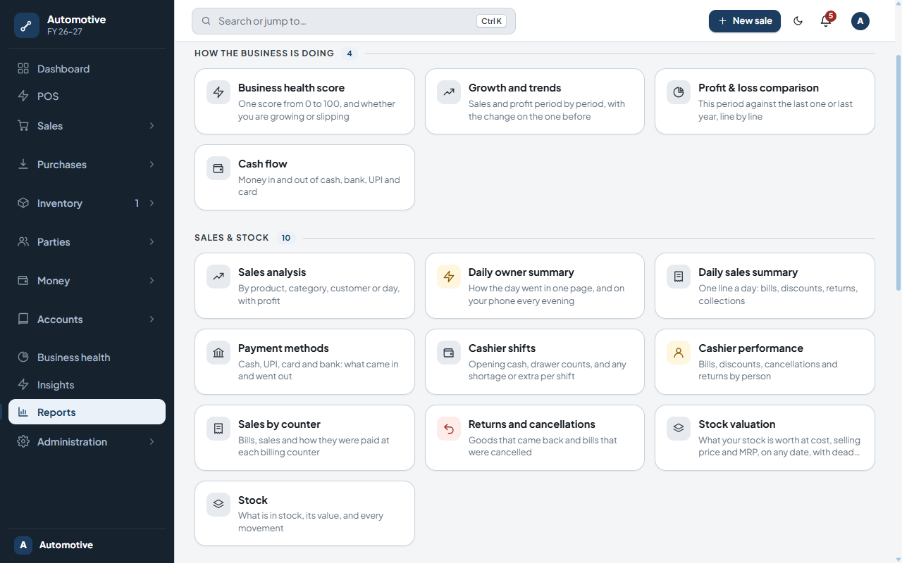 Automotive Spare Parts ERP | Inventory, POS & Business Intelligence — screenshot 5