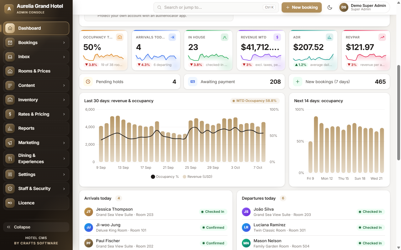 Premium Hotel CMS - Direct Booking, Hotel Website & Management Software — screenshot 2