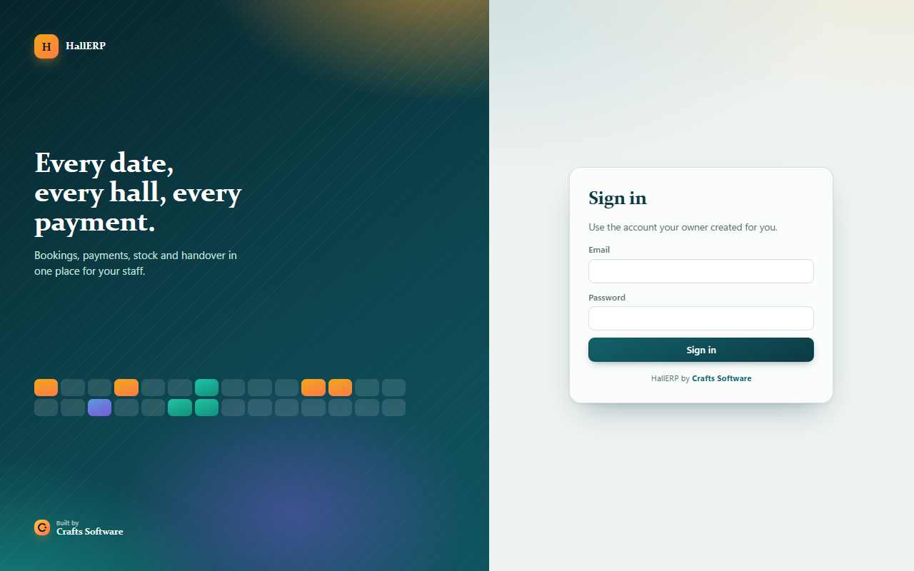 HallERP - Advanced Function Hall and Banquet Booking Management Software — screenshot 4