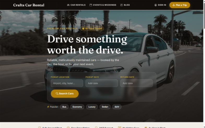 Crafts Car Rental ERP | Online Booking and Rental Business Management Software — screenshot 3