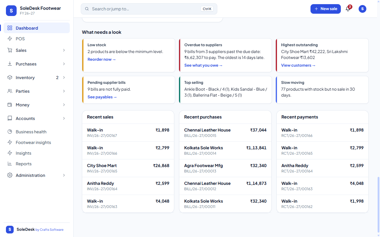 SoleDesk — An Intelligent POS & ERP System for Footwear Businesses — screenshot 8
