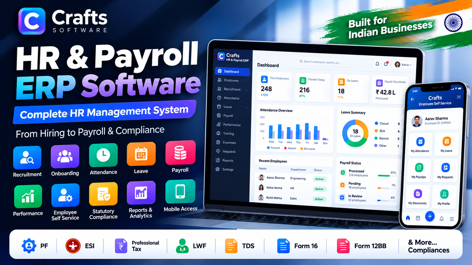 HR & Payroll ERP Software for India | Complete HR, Payroll, Attendance & Compliance System