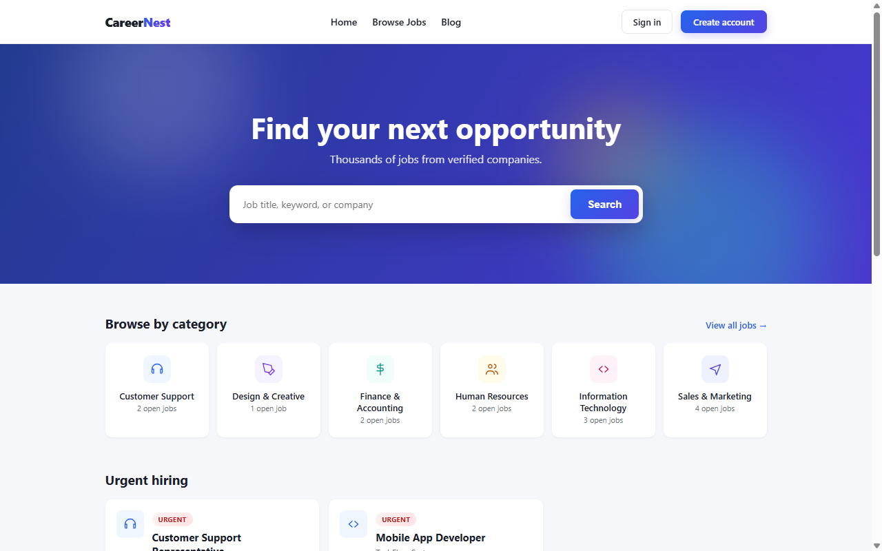 CareerNest - Job Portal & Recruitment Platform